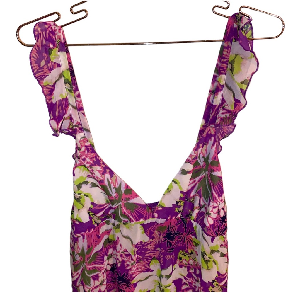 Victorias secret floral low cut beach handkerchief dress bikini coverup size M - Picture 4 of 5